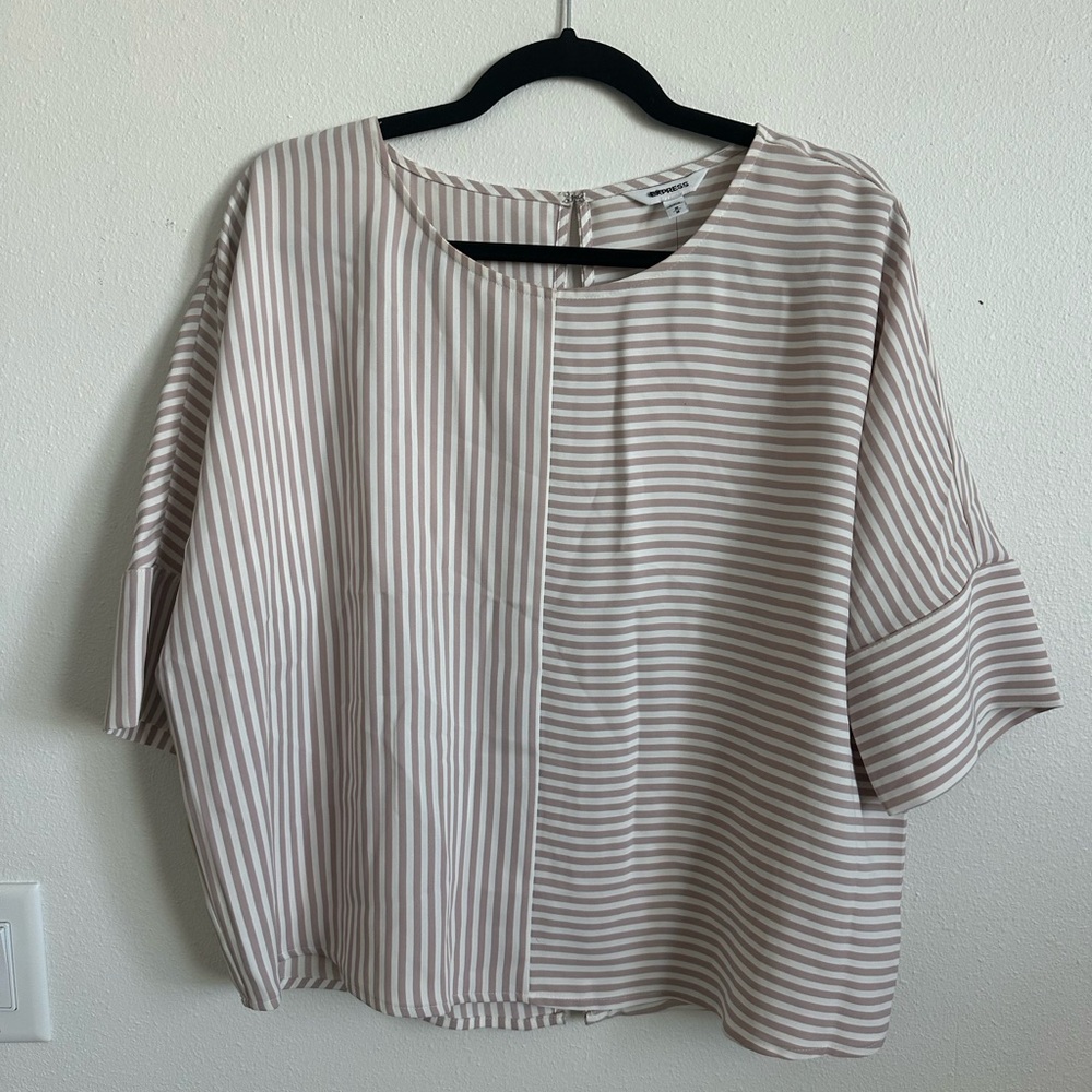 Express boxy striped shirt